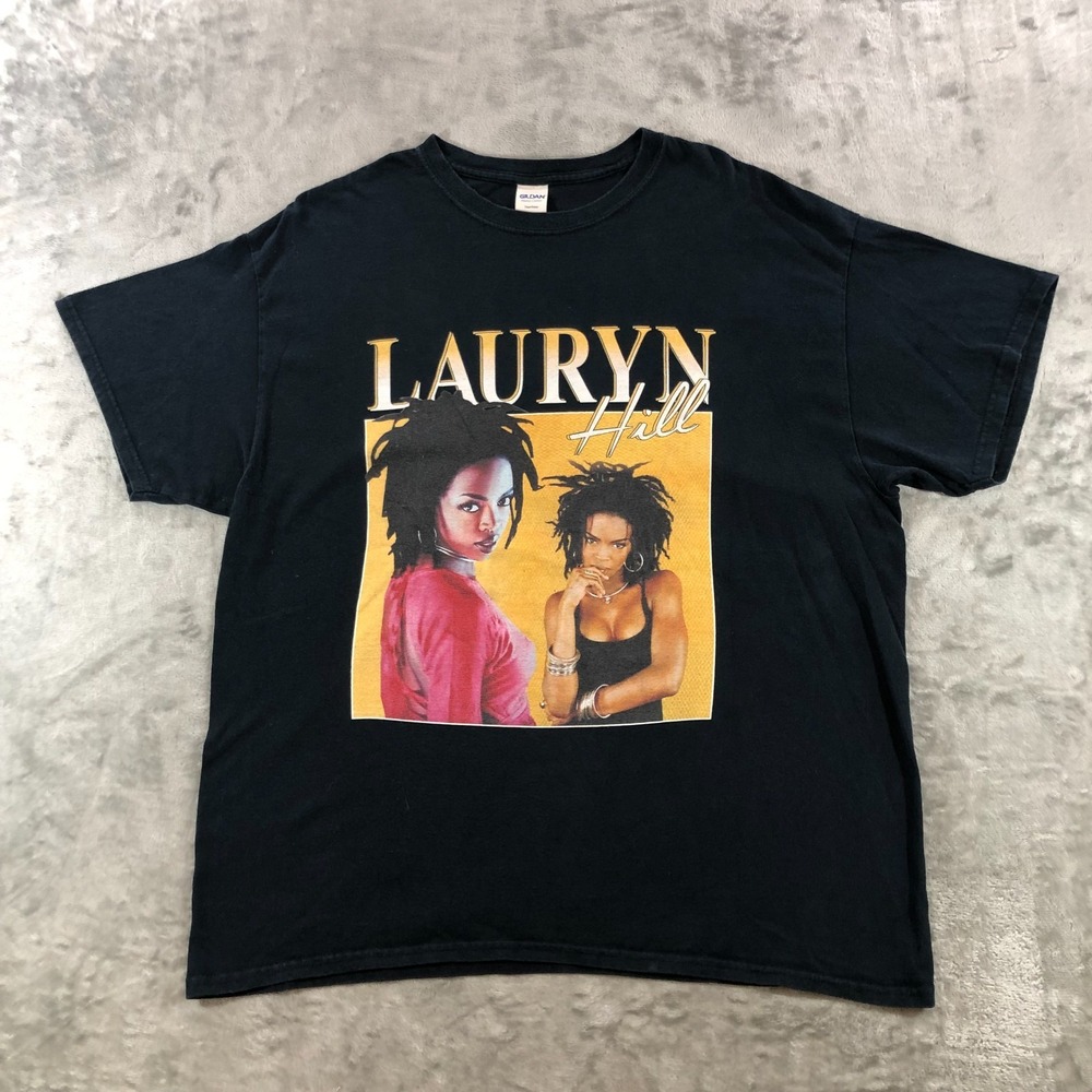lauren hill shirt mens XL black rap tee big face